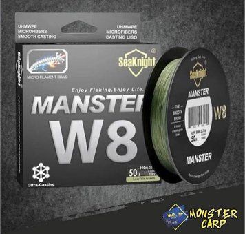 Шнур SeaKnight MANSTER W8 3.0#: 0.28 мм / 40LB / 18.2 кг Rt-1055 фото